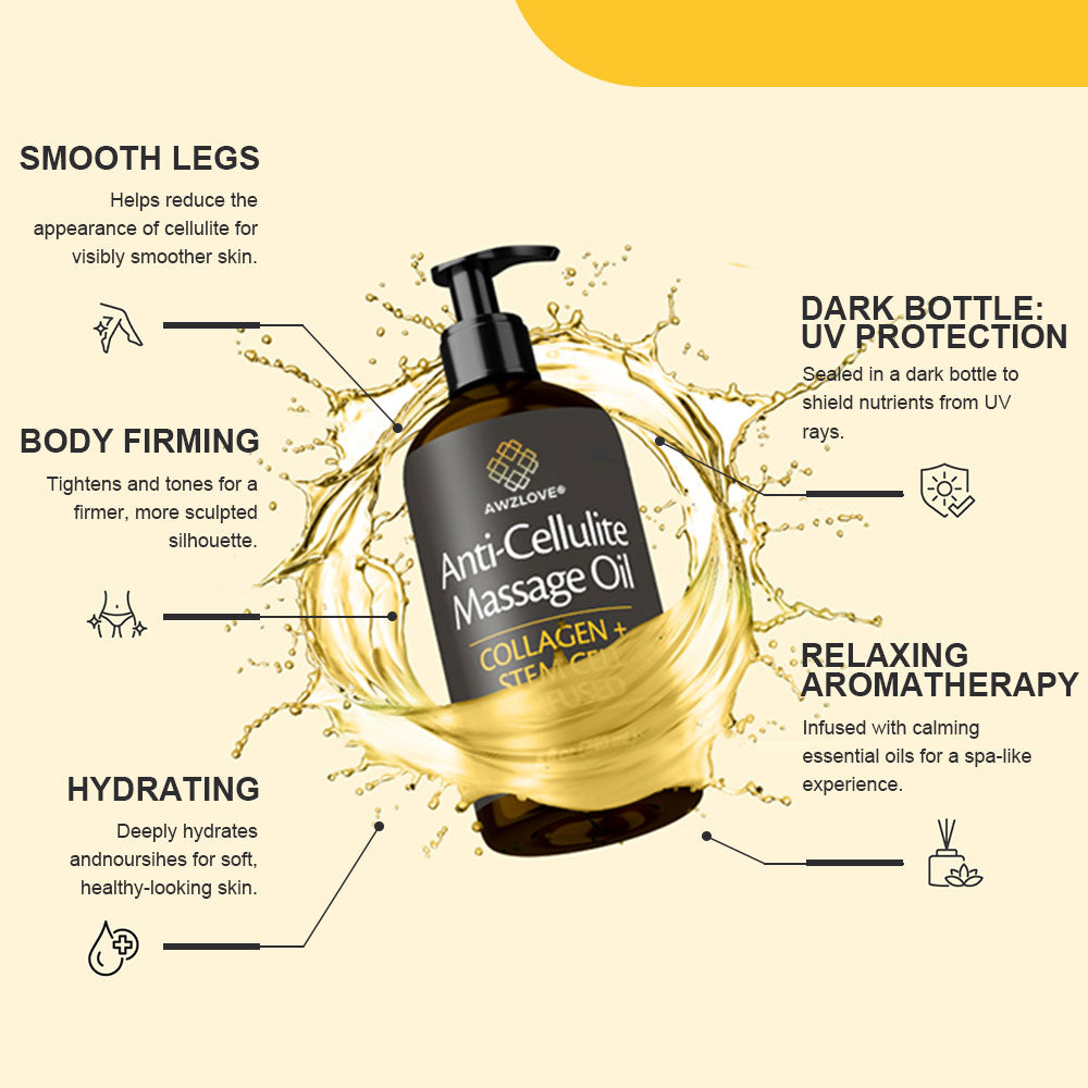 Awzlove® Luxurious Collagen & Stem Cell Anti-Cellulite Massage Oil🎉 (🔥80% Off for a Limited Time!) 💜