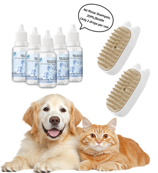 2PCS Combs with 5 bottles No-Rinse shampoo