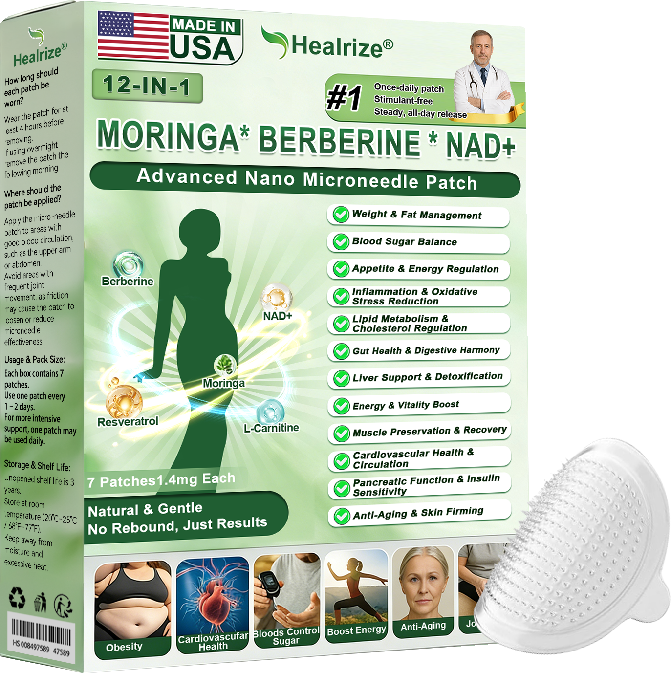𝑶𝒇𝒇𝒊𝒄𝒊𝒂𝒍 𝑺𝒕𝒐𝒓𝒆  | 👩‍⚕️ H𝐞a𝐥r𝐢z𝐞® 1𝟐-𝐈N-1 M𝐨r𝐢n𝐠a * B𝐞r𝐛e𝐫i𝐧e * N𝐀D+ 𝐀d𝐯a𝐧c𝐞d N𝐚n𝐨 𝐌i𝐜r𝐨n𝐞e𝐝l𝐞 𝐏a𝐭c𝐡 (𝐎𝐧𝐜𝐞 𝐃𝐚𝐢𝐥𝐲, 𝐯𝐢𝐬𝐢𝐛𝐥𝐞 𝐜𝐡𝐚𝐧𝐠𝐞𝐬 𝐢𝐧 𝟕 𝐝𝐚𝐲𝐬） F𝐨r 𝐎𝐛𝐞𝐬𝐢𝐭𝐲, 𝐋o𝐨s𝐞 𝐒k𝐢n, 𝐃𝐢𝐚𝐛𝐞𝐭𝐞𝐬, 𝐒𝐥𝐞𝐞𝐩 𝐀𝐩𝐧𝐞𝐚, 𝐀𝐧𝐝 𝐉𝐨𝐢𝐧𝐭 𝐈𝐬𝐬𝐮𝐞𝐬🤖