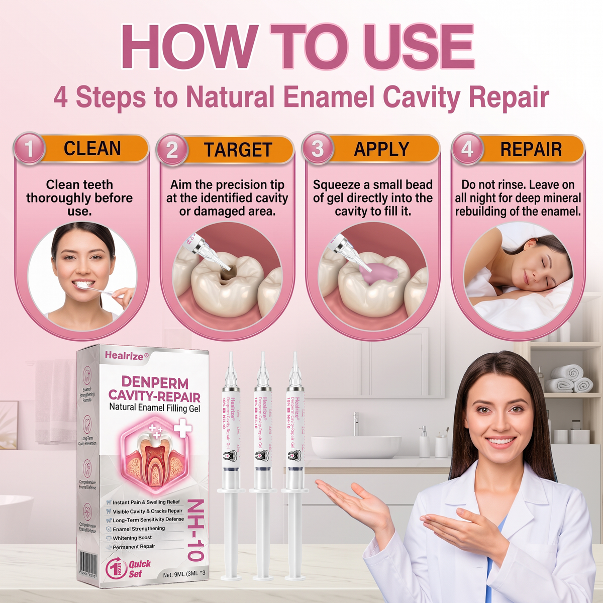 Healrize® DenPerm Cavity-Repair Natural Enamel Filling Gel🥰🫧