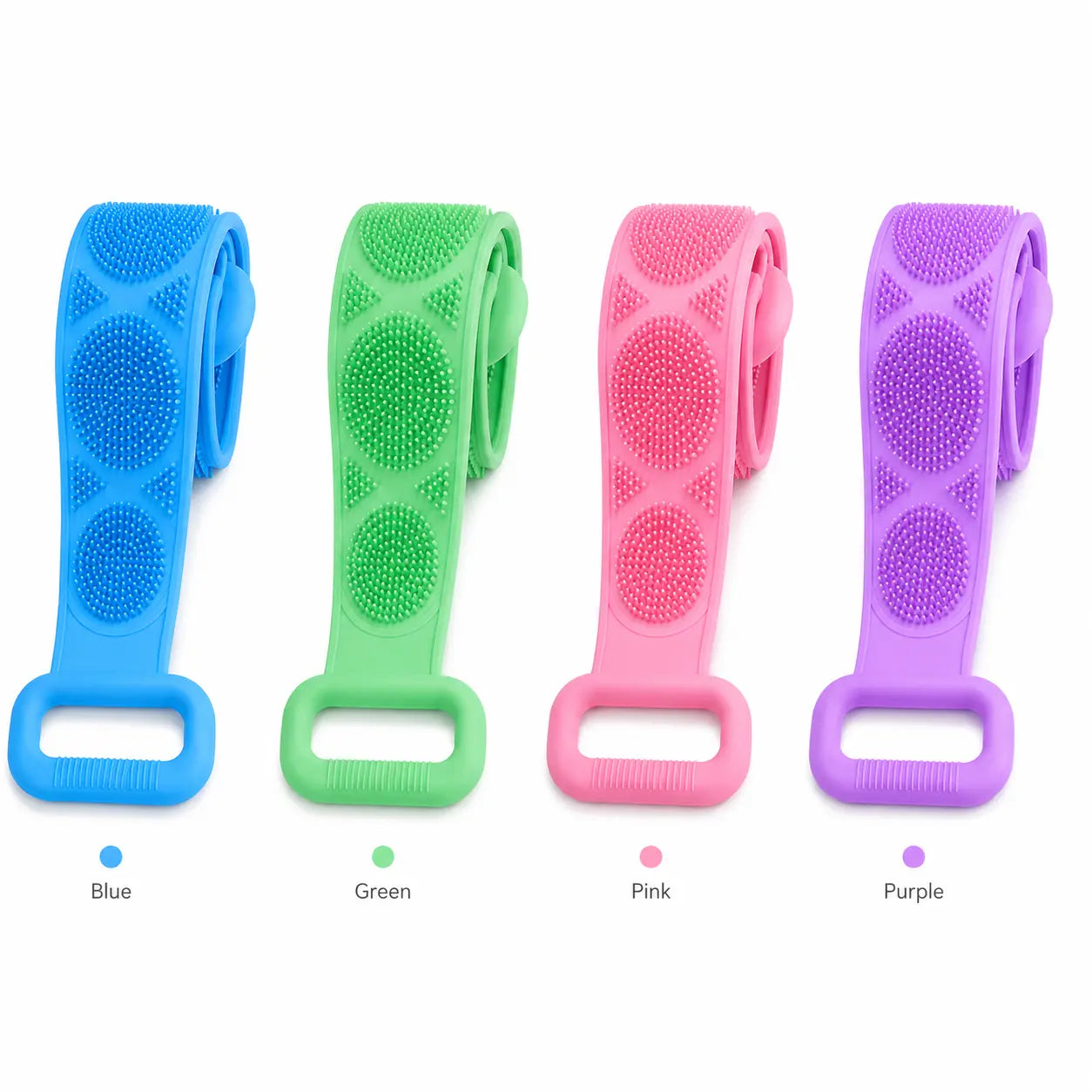 💦 Healrize®  27.6" Dual-Sided Silicone Back Scrubber — Extra-Long Flexible Bath Strap with Easy-Grip Handles🥕