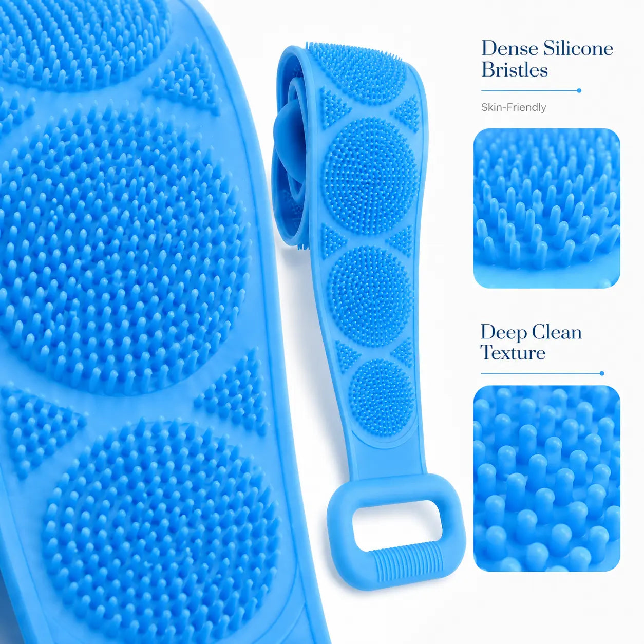 💦 Healrize®  27.6" Dual-Sided Silicone Back Scrubber — Extra-Long Flexible Bath Strap with Easy-Grip Handles🥕