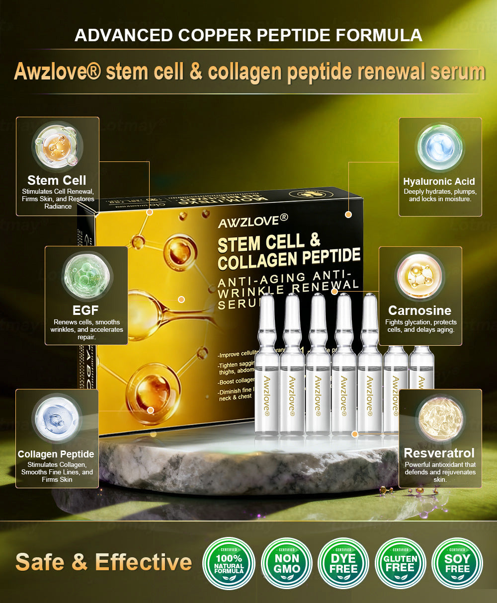 Officially Authorised Exclusive Edition | Awzlove® STEM CELL & COLLAGEN PEPTIDE RENEWAL SERUM (Lift & Firm Sagging Skin & Reduce Wrinkle Formation) 🎁